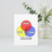 Venn Diagramm .. Allergiker Postkarte (Stehend Vorderseite)