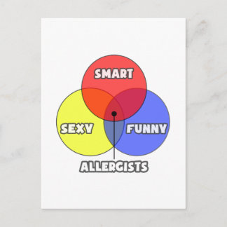Venn Diagramm .. Allergiker Postkarte
