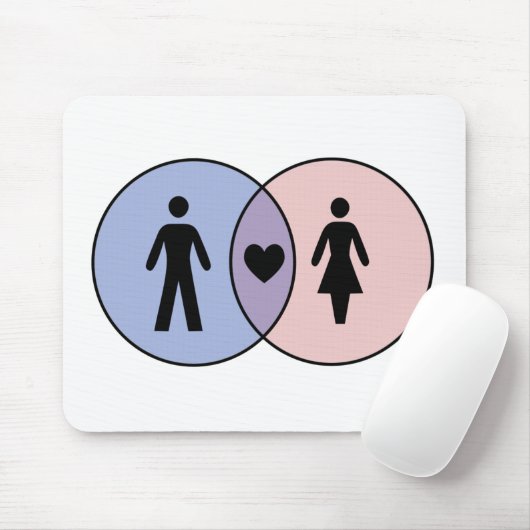Venn Diagramm Boy + Girl Mousepad (Mit Mouse)