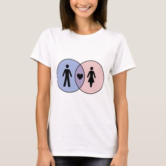 Venn Diagramm Boy + Girl T-Shirt (Vorderseite)