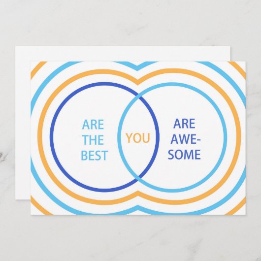 Venn Diagramm Dankeschön Karte (Vorne/Hinten)