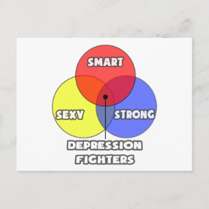 Venn Diagramm .. Depressionskämpfer Postkarte