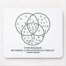 Venn-Diagramm des Griechischen, Lateinischen und R Mousepad