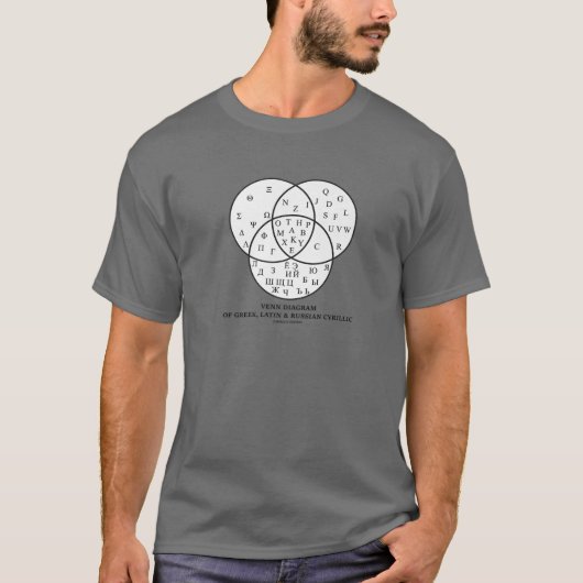 Venn-Diagramm für Griechisch, Lateinisch T-Shirt (Vorderseite)