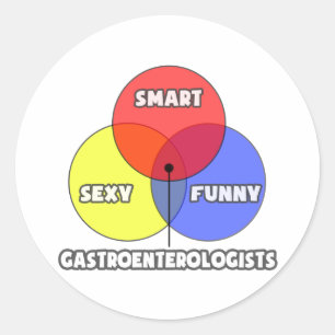 Venn Diagramm .. Gastroenterologen Runder Aufkleber
