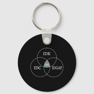Venn Diagramm Idgaf Funny Meme Science Scifi IDC I Schlüsselanhänger