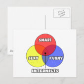 Venn Diagramm .. Internist Postkarte (Vorne/Hinten)
