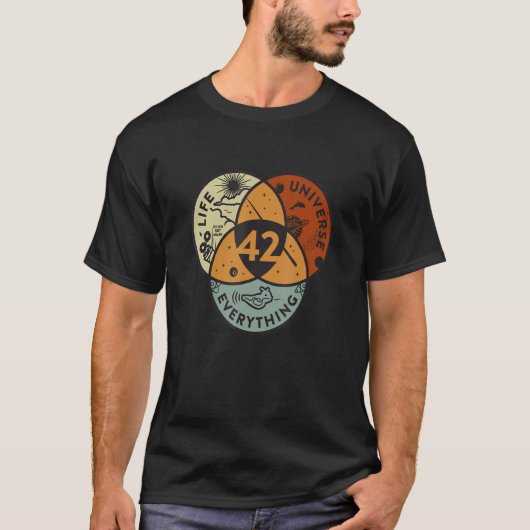 Venn Diagramm Leben das Universum und alles 42 T-Shirt (Vorderseite)