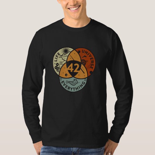 Venn Diagramm Leben das Universum und alles - 42 T-Shirt (Vorderseite)