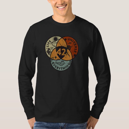 Venn Diagramm Leben das Universum und alles 42 T-Shirt (Vorderseite)