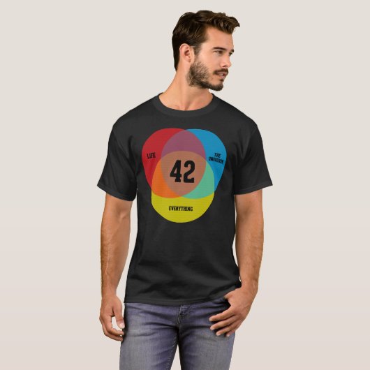 Venn Diagramm Life, das Universum u.amp Alles E T-Shirt (Vorne ganz)