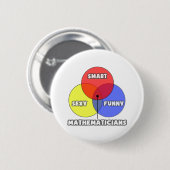Venn Diagramm .. Mathematiker Button (Vorne & Hinten)