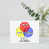 Venn Diagramm .. Mathematiklehrer Postkarte (Stehend Vorderseite)
