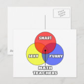 Venn Diagramm .. Mathematiklehrer Postkarte (Vorne/Hinten)