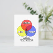 Venn Diagramm .. Mathematiklehrer Postkarte (Stehend Vorderseite)