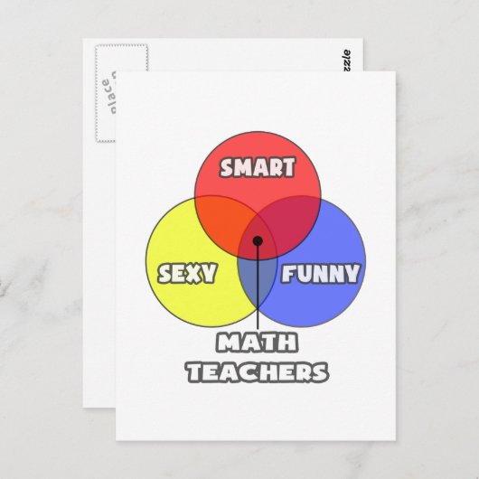 Venn Diagramm .. Mathematiklehrer Postkarte (Vorne/Hinten)