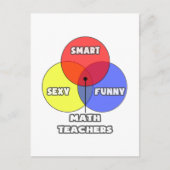Venn Diagramm .. Mathematiklehrer Postkarte (Vorderseite)
