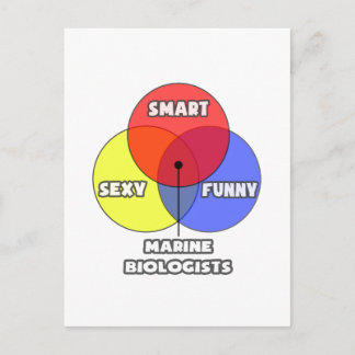 Venn Diagramm .. Meeresbiologen Postkarte