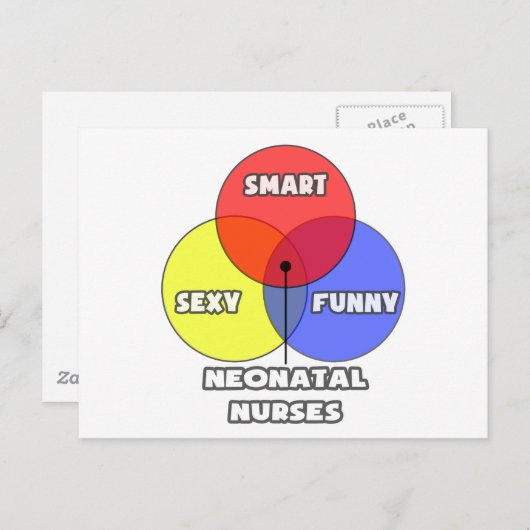 Venn Diagramm .. Neugeborene Postkarte (Vorne/Hinten)