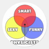 Venn Diagramm .. Physiker Runder Aufkleber (Vorderseite)