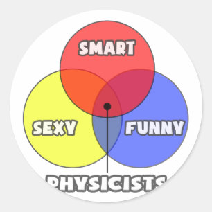 Venn Diagramm .. Physiker Runder Aufkleber