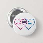 Venn Diagramm-Valentinsgruß - Sie ich wir Button (Vorne & Hinten)