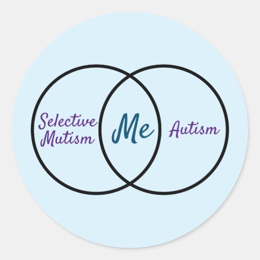 Venn Doppeldiagnosediagramm Runder Aufkleber (Vorderseite)