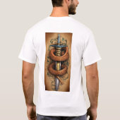 Venom & Steel Schlange und Dagger Wasserfarbe T -  T-Shirt (Rückseite)