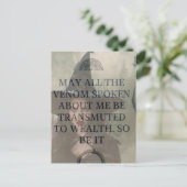 Venom to Wealth Witch Prayer  Postkarte (Stehend Vorderseite)
