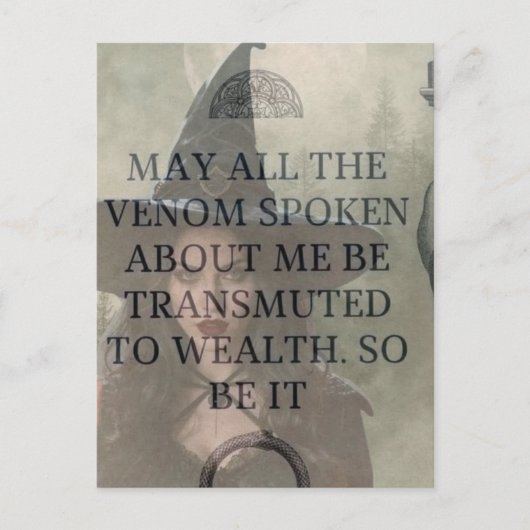 Venom to Wealth Witch Prayer  Postkarte (Vorderseite)