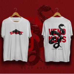 Venomischer Slogan mit schwarzer Cobra-Streetwear T-Shirt