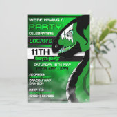 Venomous Dragon Geburtstagseinladungen Einladung (Stehend Vorderseite)