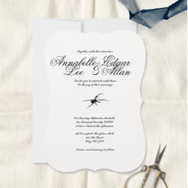 Venomous - einfach elegante gotische Hochzeitseinl Einladung