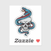 Venomous Embrace Schlange und Schädel Aufkleber (Blatt)