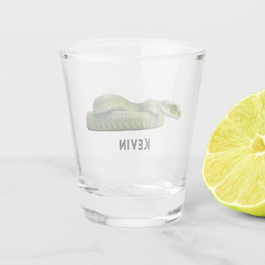 Venomous grüne Schlange mit deinem Namen Schnapsglas (Rückseite)