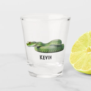 Venomous grüne Schlange mit deinem Namen Schnapsglas