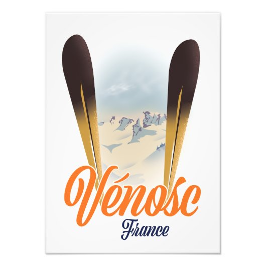 Vénosc, Frankreich Skiposter Fotodruck (Vorne)