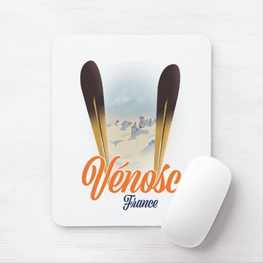 Vénosc, Frankreich Skiposter Mousepad (Mit Mouse)