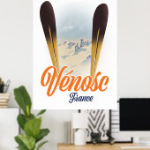 Vénosc, Frankreich Skiposter Poster (Heimbüro)