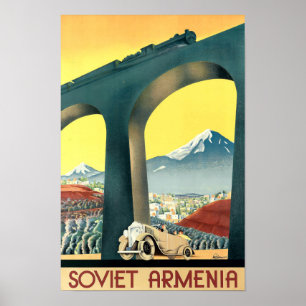 Ventage Art Deco Armenien Reise Tourismus Poster