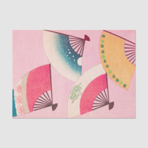 Ventilatoren auf Pink Vintage Japanischem Retro-Mu Seidenpapier