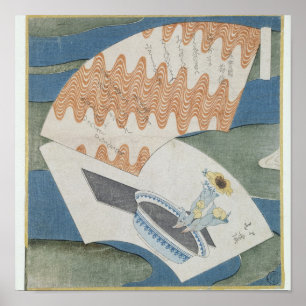 Ventilatoren, die an einem Strom schwimmen Poster