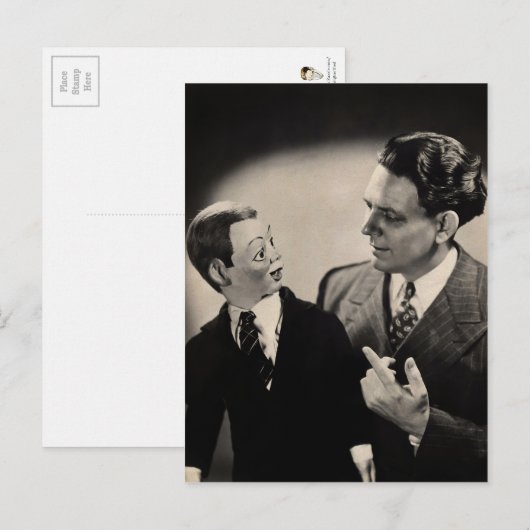 Ventriloquist Dummy Postcard Postkarte (Vorne/Hinten)