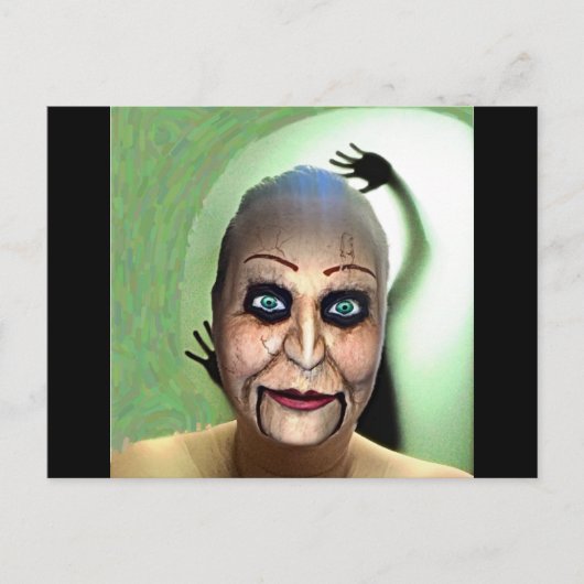 Ventriloquist Dummy Self Portrait Postkarte (Vorderseite)