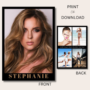 Ventura 5 Modell Comp Card   Name und Staat Einladung