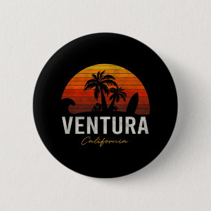 Ventura Beach California Palms Vacation Surf Button