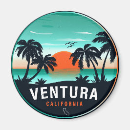 Ventura California Retro Sunset Tropical Souvenirs Magnet