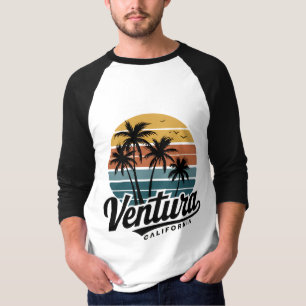 Ventura California - Vintager Retro-Sonnenuntergan T-Shirt