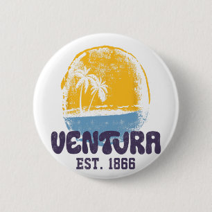 Ventura Kalifornien Retro Surfer Vintage Strand Fü Button