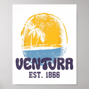 Ventura Kalifornien Retro Surfer Vintage Strand Fü Poster